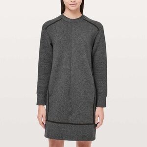 Lululemon On Repeat Dress Grey Textured Weave Sweater Dress Sz 6